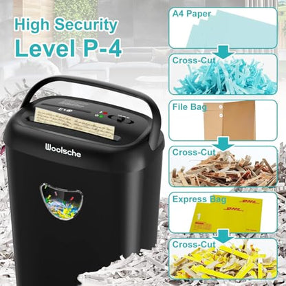 Home Office Paper Shredder,14-Sheet Cross Cut with 6.6-Gallon Basket, High Security Level P-4,3-Mode Design Shred Card/CD/Paper - size: Cross Cut-14