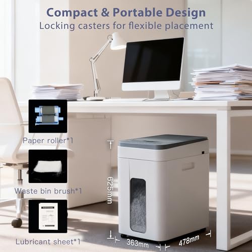Heavy Duty Paper Shredder: 400-Sheet Auto Feed P5 Micro-Cut Document Credit Card Shredding with Jam-Proof Design for Home Office Business School
