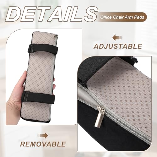PATIKIL Office Chair Arm Pads 1Pair Office Chair Arm Cover 30x8x5cm Black - color: Black