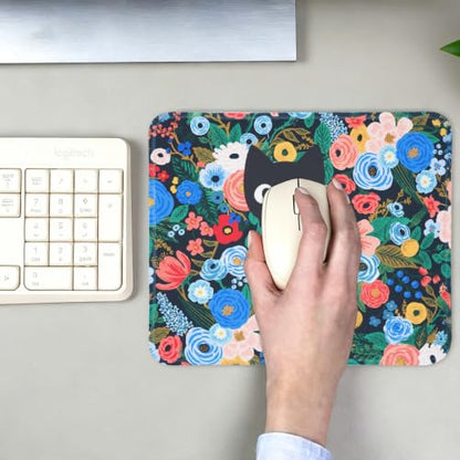 Mouse Pad for Desk with Stitched Edge, Premium Cute Washable Mouse Pads. Computer Mousepad with Non-Slip Rubber Base, Mousepads for Laptop, 9.25x7.75x0.12 inch (Meow Blooms) - color: Meow Blooms