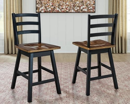 Signature Design by Ashley Counter Height Swivel Bar Stools, Set of 2 - style: Swivel Stool