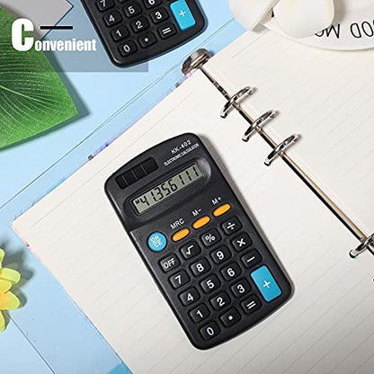24 Pieces Pocket Size Mini Calculators Handheld Angled 8-Digit Display Calculators Basic Standard Small Accounting Desktop Supplies for Office School and Home