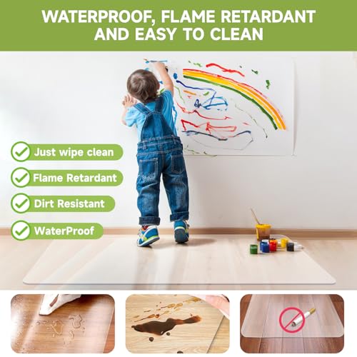 SOONAN Chair Mat for Hardwood Floors 63" x 51", Clear 0.08" Thick Office Desk Chair Mat, Non-Slip Stays Flat No Curling, Heavy Duty Floor Protector for Wood, Tile, Laminate & Vinyl, Home Office - size: 63" x 51" x 0.08"