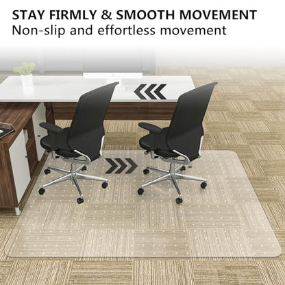 Amyracel Extra Large Office Chair Mat for Low Pile Carpeted Floors - 46" x 60" Clear Desk Chair Floot Mat for Home & Offices, Easy Glide Plastic Floor Mat for Office Chair On Carpet