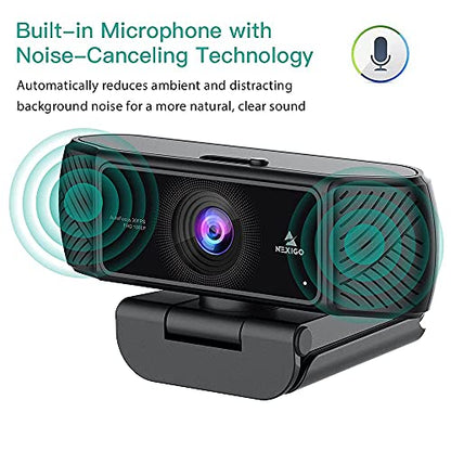 NexiGo N680 1080P Business Webcam with Microphone, Software and Privacy Cover, AutoFocus, Streaming USB Web Camera, for Online Class, Zoom Meeting Skype Facetime Teams, PC Mac Laptop Desktop - style: Webcam 1080p