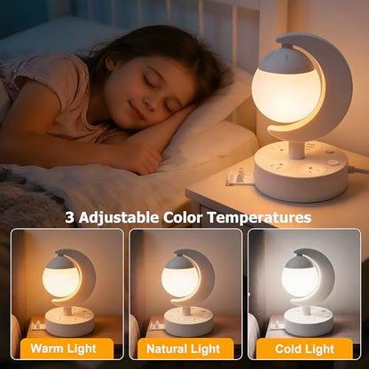 Table Lamp with USB Charging Port & AC Outlet, 3-Color Dimmable LED Desk Lamp, Eye-Caring Bedside Nightstand Light for Bedroom, Home Office & Living Room