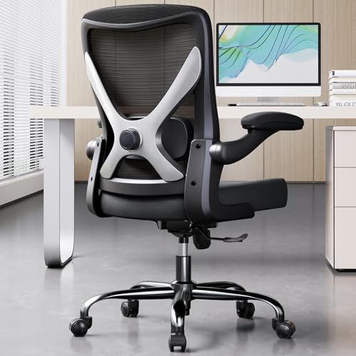 Office Chair: 330LBS Mesh Ergonomic Desk Chair Comfy with 3D Lumbar& Swivel - color: Black, size: Pack of 1