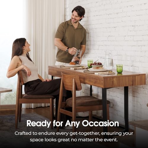 Transformer Table to Desk, Royal Brown | Dining Table to Computer Desk, Work-from-Home Office, Gaming Desk, Study Desk, Space-Saving Furniture - color: Royal Brown
