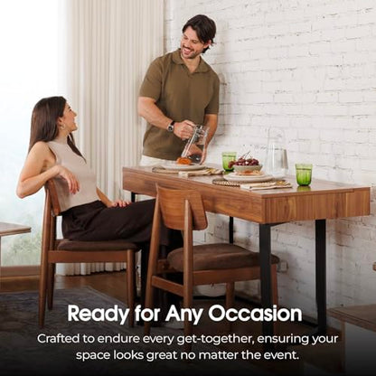 Transformer Table to Desk, Royal Brown | Dining Table to Computer Desk, Work-from-Home Office, Gaming Desk, Study Desk, Space-Saving Furniture - color: Royal Brown