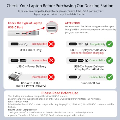 Docking Station Dual Monitor, 10-in-1 USB C Hub with Dual 4K HDMI, VGA, 100W PD, 1 x USB 3.0, 2 x USB 2.0, SD/TF Card Reader, 3.5mm Audio, Ideal for HP/Dell/Lenovo/Mac Laptops - style: 10 in 1 4K@30Hz