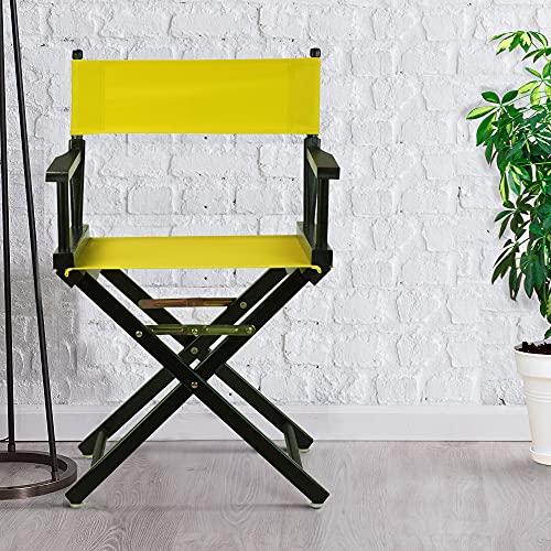Casual Home 18" Director's Chair Black Frame-Yellow Canvas - color: Black Frame/Yellow Canvas, size: 18" - Classic Height, style: Black Frame