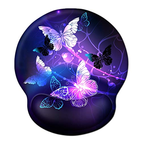 ToLuLu Ergonomic Mouse Pad Wrist Rest Support, Gel Mouse Pads with Non Slip Rubber Base Memory Foam Mousepad, Mouse Wrist Rest Pad for Laptop Computer Home Office Working Pain Relief, Art Butterflies - color: Art Butterflies