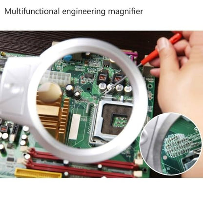 2X/6X Dual Lens Flexible Arm Magnifying with LED Light Clamp-On Desk Lamp for Watch Repair, Jewelry Making & Hobby Work