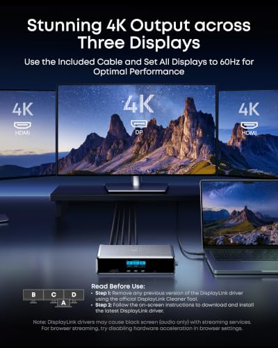 Anker Prime Docking Station (DL7400), 14-in-1 Triple Display, DisplayLink