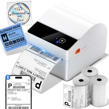 ASprink Bluetooth Thermal Label Printer with 750 Pcs Labels - color: White