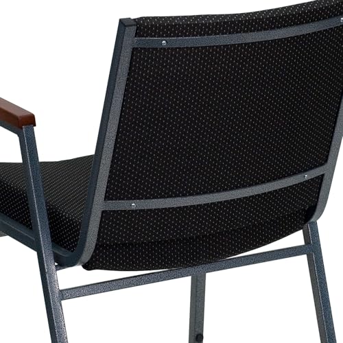 Flash Furniture Hercules Fabric Stack Chair with Arms, Black - color: Black Patterned Fabric, size: Set of 1