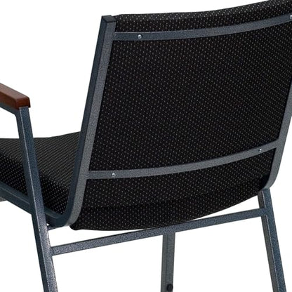Flash Furniture Hercules Fabric Stack Chair with Arms, Black - color: Black Patterned Fabric, size: Set of 1