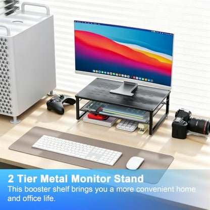 gianotter 2-Tier Metal Monitor Stand Riser - color: Black