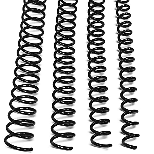 Binditek Plastic Spiral Binding Coils, Multi Size 4:1 Pitch, Black 100 Pack - size: 6mm+8mm+10mm+12mm, style: 100P , Black