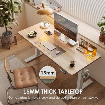 TIQLAB Standing Desk with Cable Management Tray, 47.2'' x 23.6'', Maple - color: Maple, size: 47*24 inch with Cable Management Tray