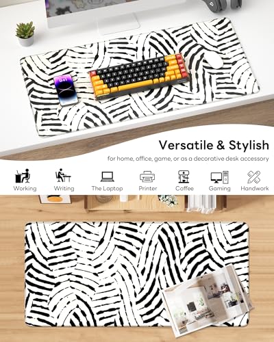 Mouse Pad 31.5x15.7in Large Desk Mat Non-Slip for Office - color: Tiger Stripes, size: 31.5" x 15.7"