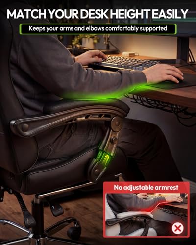 Dowinx Gaming Chair with Footrest, 330lbs Computer Chair 2D Lift Linkage Armrest, Massage Lumbar, Height Adjustable Ergonomic Comfy Video Game Chairs for Home Office Streaming, Long Gaming, Black - color: Matte Black
