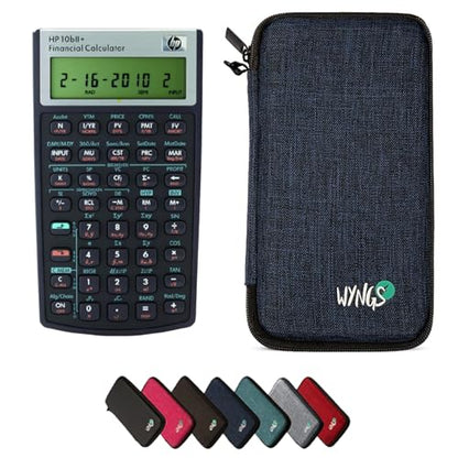 HP 10B II Plus/HP10BII+ Financial Scientific Calculator + WYNGS Protective Case Blue - color: blue