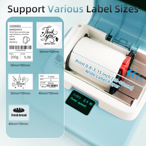 ORGSTA Label Maker Machine with Tape, 3 Inch Bluetooth Label Printer T003 - color: Blue