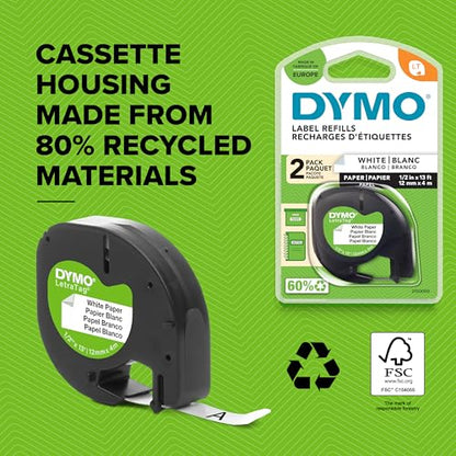 Dymo LetraTag LT-100H Label Maker Starter Kit | Handheld Label Maker Machine | with Paper & Clear Plastic Label Tape | Ideal for Office or Home