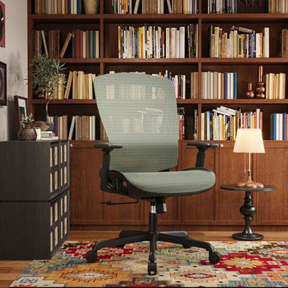 ELABEST Ergonomic Mesh Office Chair,Comfy Computer Desk Chair- BIFMA 5.1 Certified Commercial Swivel Task Chair for Home Office-Adjustable Lumbar Support & Armrests,Tilt Function,Wide Seat(Dusty Sage) - color: Dusty Sage