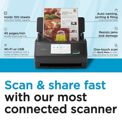 ScanSnap iX2500 Wireless or USB High-Speed Document Scanner, Black - color: ScanSnap iX2500 Black
