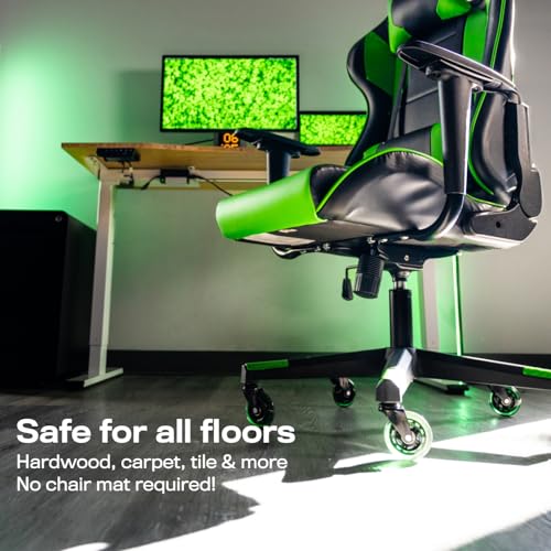 The Office Oasis Original Office Chair Wheels (As Seen On PBS), Green - color: Green