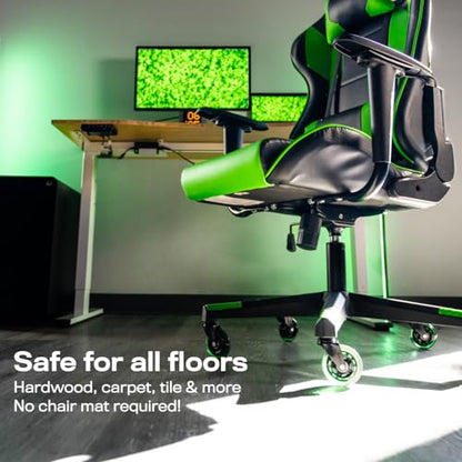 The Office Oasis Original Office Chair Wheels (As Seen On PBS), Green - color: Green