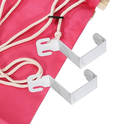 PATIKIL Foot Hammock Under Desk, Adjustable Foot Rest Sling with Hooks Portable Desk Footrest for Airplane Travel Home Office, Pink Style 1 - color: Pink