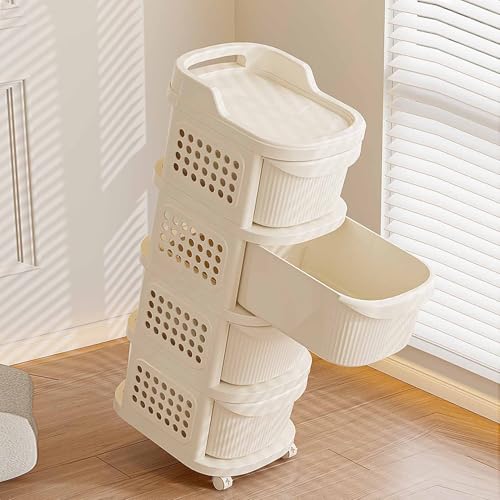 4 Drawers Storage Cart, Narrow Plastic Dresser, Rolling Organizer Cart for Office Classroom Bedroom Bathroom Art Craft Supplies, Mobile Slim Utility Cart on Wheels - size: 2 layers