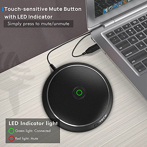 CMTECK Conference USB Microphone, Plug-and-Play Omnidirectional Desktop Mic | Omnidirectional condenser for clear audio,compact design. Ideal for video, streaming, YouTube. Works with macOS/Windows - color: WITHOUT SPEAKER（ dark black）
