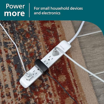 Philips 6 Ft Surge Protector Power Strip, Braided Extension Cord, Flat Plug - size: 6 Ft