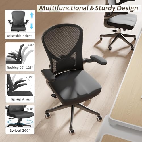 Ergonomic Office Desk Chair High Back Mesh Computer Chair Adjustable Chair - color: 02black