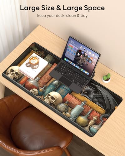Mouse Pad 31.5x15.7in Large Desk Mat Non-Slip for Office - color: Lizard House, size: 31.5" x 15.7"