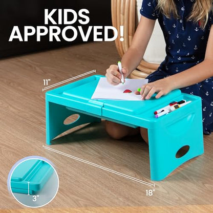 Loddie Doddie Foldable Lap Desk for Adults, Bed Tray, Teal Blue, 9.75"x12" - color: Teal Blue