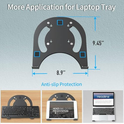 MOUNTUP Dual Monitor and Laptop Mount, Adjustable Monitor Stand for 2 Max 27" Computer Screens, Laptop Tray Fits 10-17inch Notebook, Holds 4.4-17.6lbs Per Arm, 3-in-1 Adjustable Monitor Desk Mount - size: Triple-With Pole