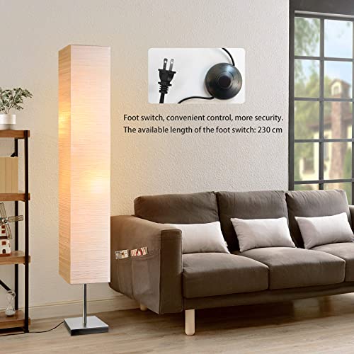 Modern Floor Lamp,Paper Tall Standing Lamp with Shade, Off White - color: Off-White