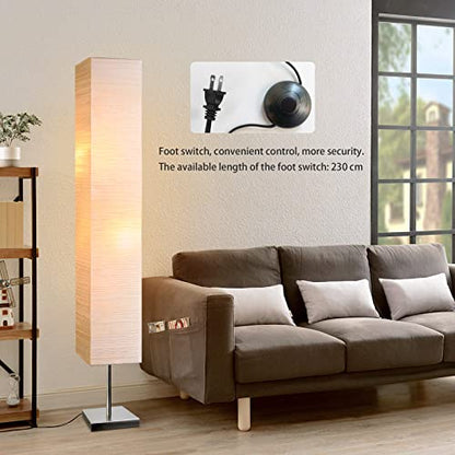 Modern Floor Lamp,Paper Tall Standing Lamp with Shade, Off White - color: Off-White