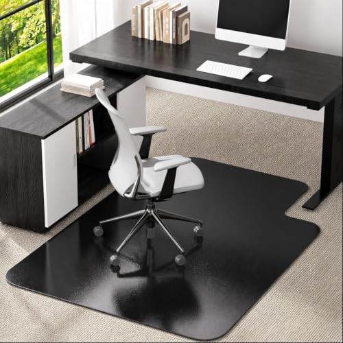 Office Chair Mat for Low Pile Carpeted Floors with Lip, 36" x 48" Plastic Floor mat for Desk Chair on Carpet,Easy Glide Carpet Protector Mat for Computer Chairs,Rolling Chairs,Home,Office Non-Slip