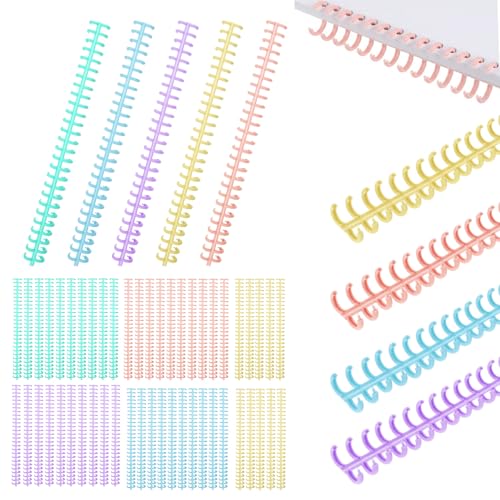 20 PCS Comb Binding Spines 1/2" Diameter 30 Ring Plastic Binder Combs and Spiral Binding Coils, Spiral Coils for Student Teacher Business Document File Notebook File Making (Colorful)