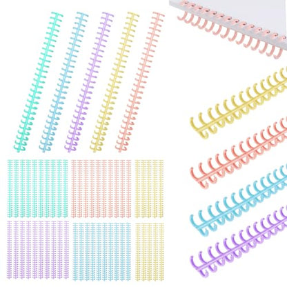 20 PCS Comb Binding Spines 1/2" Diameter 30 Ring Plastic Binder Combs and Spiral Binding Coils, Spiral Coils for Student Teacher Business Document File Notebook File Making (Colorful)