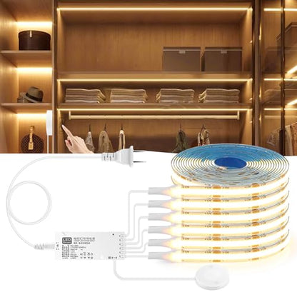 LED Under Cabinet Lighting Kit 6PCS 12V COB LED Strip Lights 1M/3.3FT 3000k - color: Warm White, size: 3.3Ft