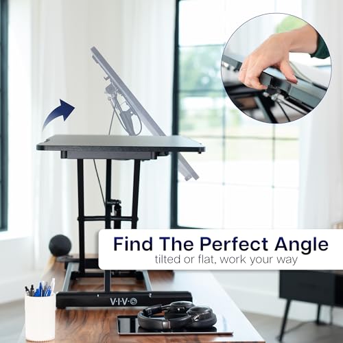 VIVO Black 36 in Tilting Stand Up Desk Converter, DESK-V036T