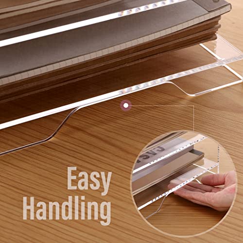 SANRUI Acrylic Paper Organizer Letter Tray for Desk, 5 Tier Enlarged File Sorter,Clear File Holder Desktop Shelf Document Storage for School Office Home - style: Enlarged 5 Tier File Tray Holder