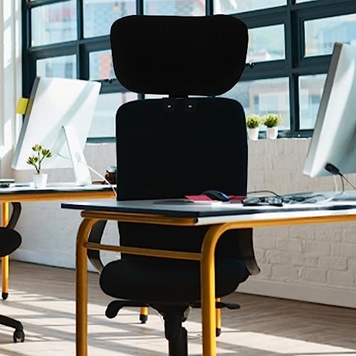 Tofficu Office Chair Headrest Attachment Adjustable Height Mesh Neck Support Pillow Ergonomic Backrest Enhancer for Comfortable Home and Work Seating - size: Black-Clip inner diameter 2.2 cm